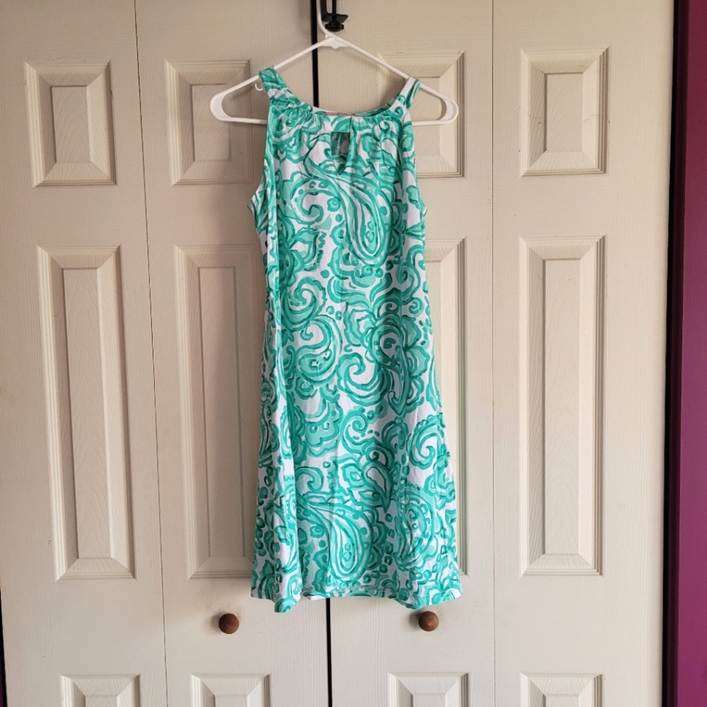 Barbara Gerwit Vintage blue and white dress L